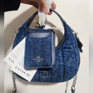 NWT Coach Denim Bag and Card holder wallet Set